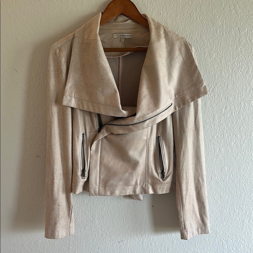 Lavender Brown Beige textured Jacket size M